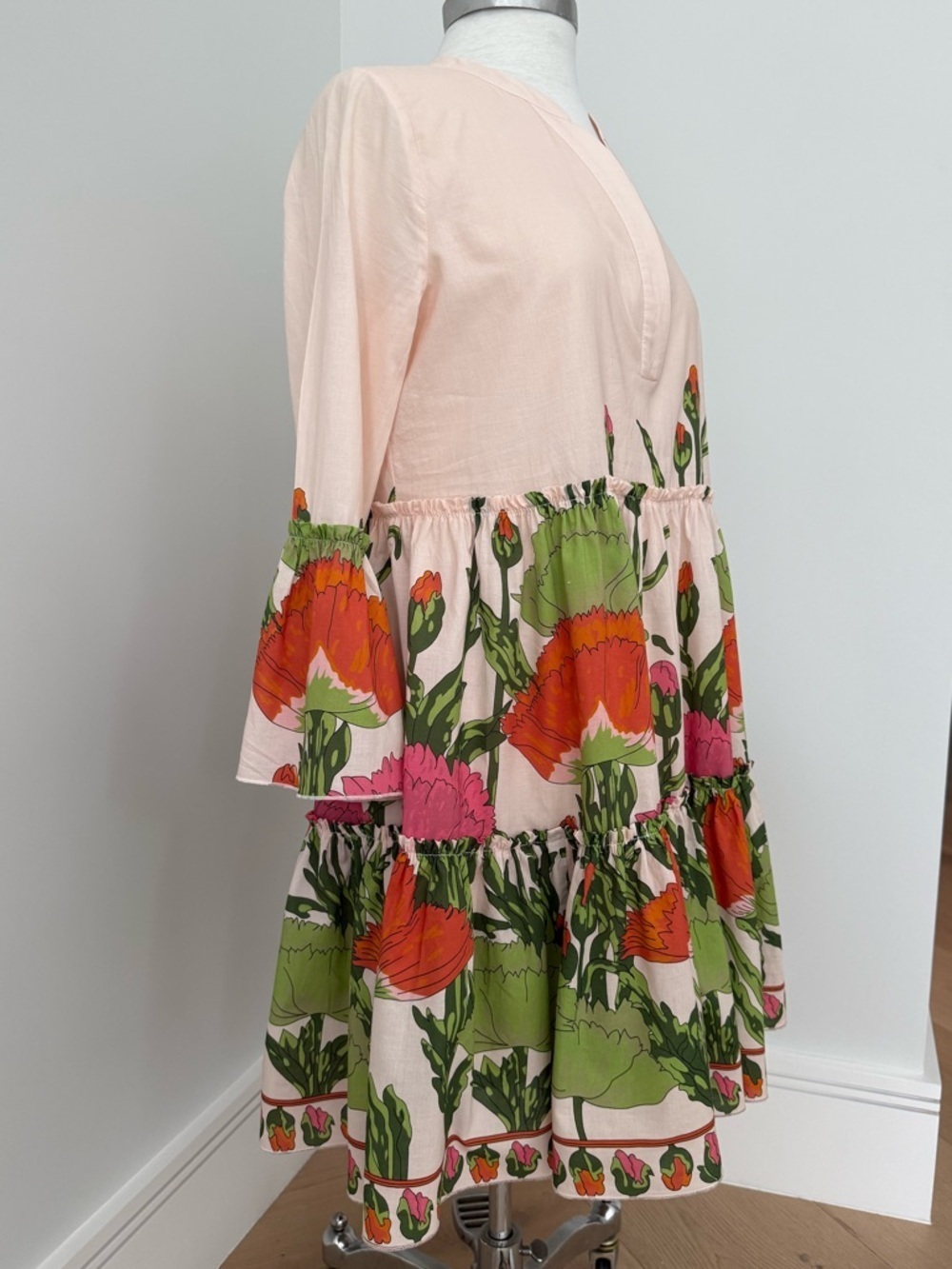 JB by JULIE BROWN ‘White Lotus’ Floral Ruffle Bell Sleeve Tiered Dress - Picture 10 of 16